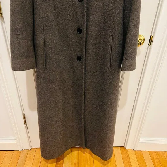 Vintage Regency Pure Cashmere Gray Long Coat Size US 8 / Medium - Picture 12 of 16